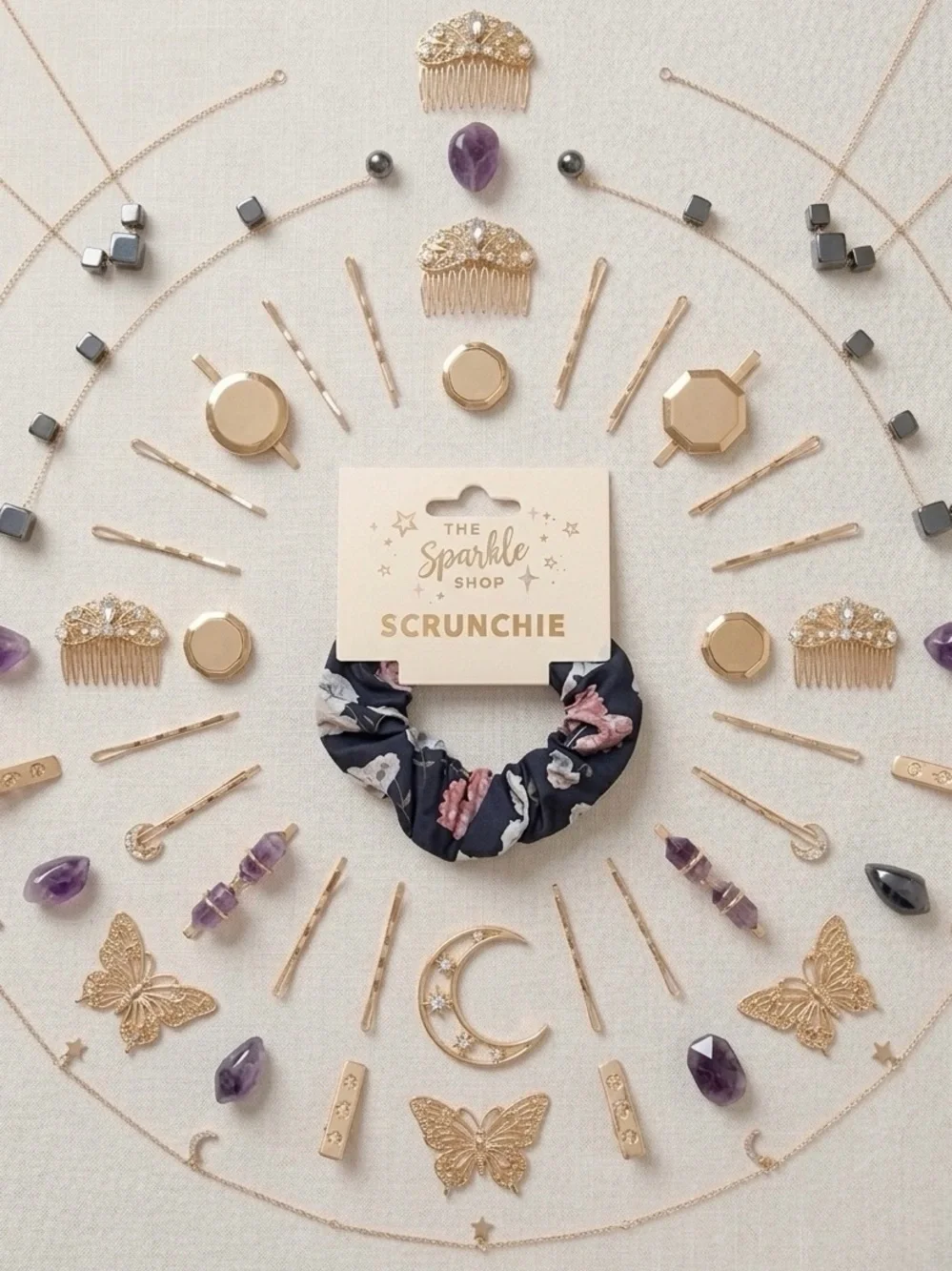 🌸 The Sparkle Shop Scrunchie Satin or Floral Hair Tie | OS Girl ✨🎀